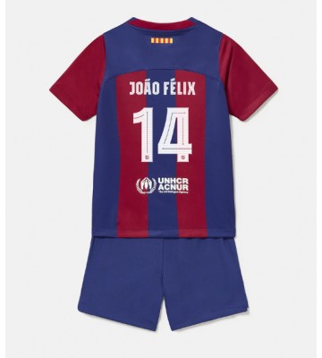 Barcelona Joao Felix #14 Hemmaställ Barn 2023-24 Kortärmad (+ Korta byxor)